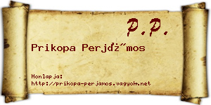 Prikopa Perjámos névjegykártya